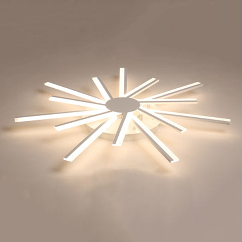 Line Shape LED Ceiling Lamp Modern Iron Flush Mount for Living Room Bedroom