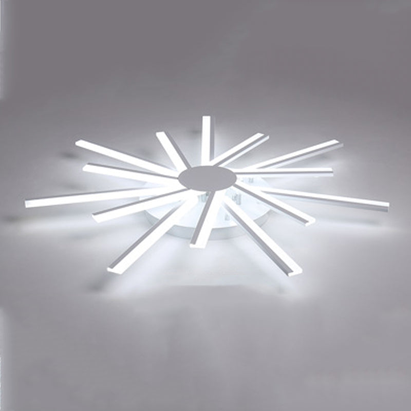 Line Shape LED Ceiling Lamp Modern Iron Flush Mount for Living Room Bedroom