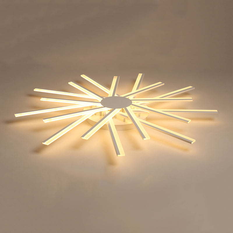 Line Shape LED Ceiling Lamp Modern Iron Flush Mount for Living Room Bedroom