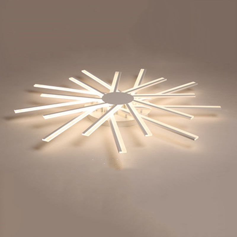 Line Shape LED Ceiling Lamp Modern Iron Flush Mount for Living Room Bedroom