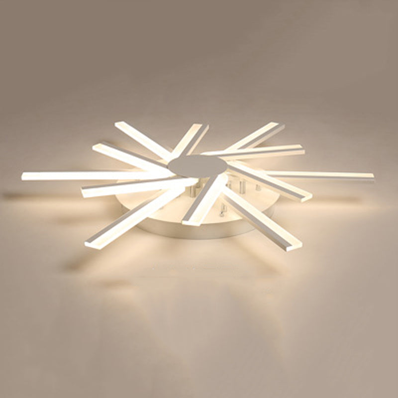 Line Shape LED Ceiling Lamp Modern Iron Flush Mount for Living Room Bedroom