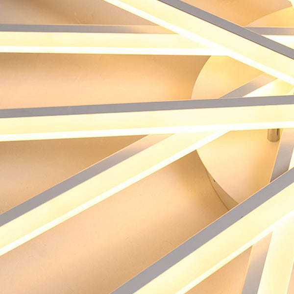 Line Shape LED Ceiling Lamp Modern Iron Flush Mount for Living Room Bedroom