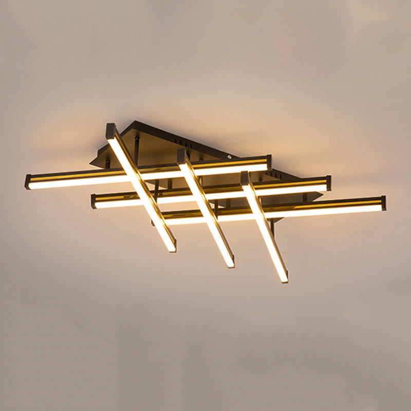 Line Shape LED Creative Ceiling Lamp Modern Iron Flush Mount for Living Room