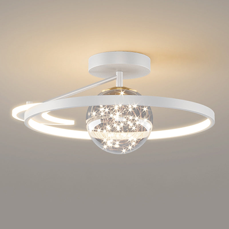 Round Shape LED Sky Star Ceiling Lamp Modern Iron 3 Lights Flush Mount for Dining Room