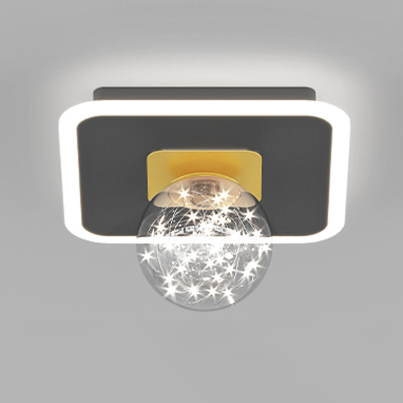 Geometry Shape LED Sky Star Ceiling Lamp Modern Iron 2 Lights Flush Mount for Bedroom