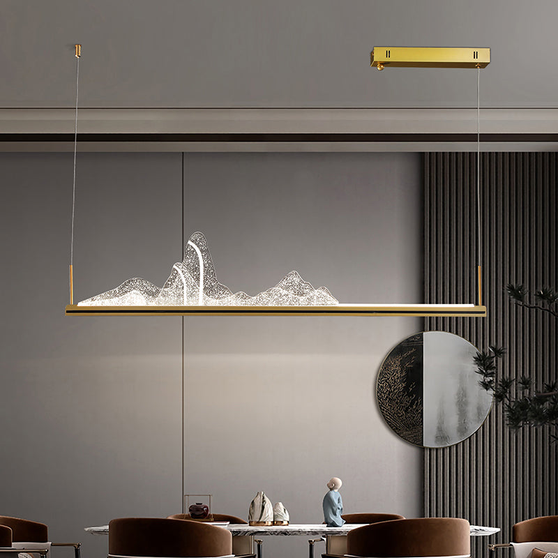 Contemporary Pendant Light for Kitchen Linear Island Pendant Light Metal 1-Light