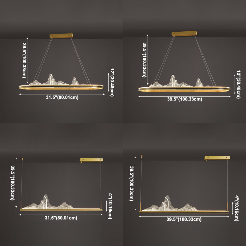 Contemporary Pendant Light for Kitchen Linear Island Pendant Light Metal 1-Light