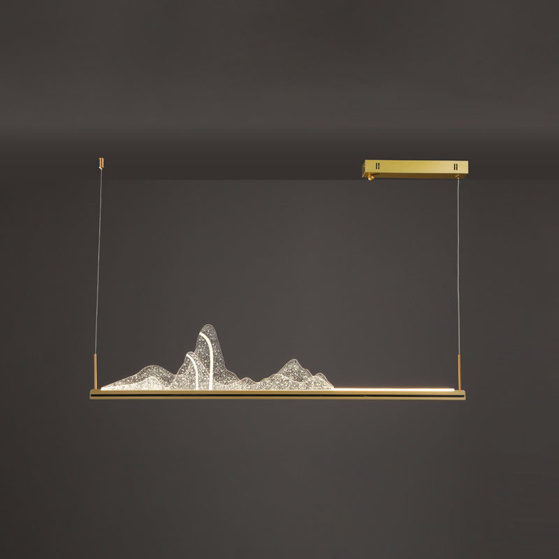 Contemporary Pendant Light for Kitchen Linear Island Pendant Light Metal 1-Light