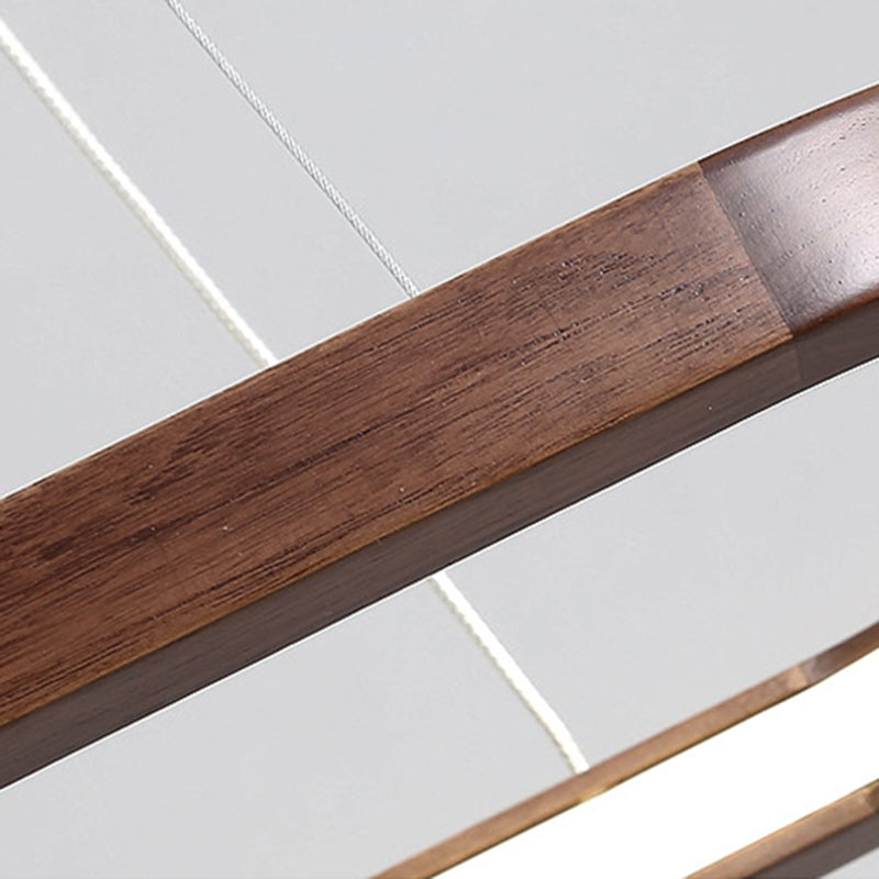 Modern 1-Light Pendant Lighting Wood Oval Island Pendant Light for Kitchen Island