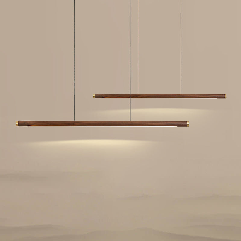 Modern Pendant Lighting for Kitchen Island Linear Island Pendant Light Wood 1-Light