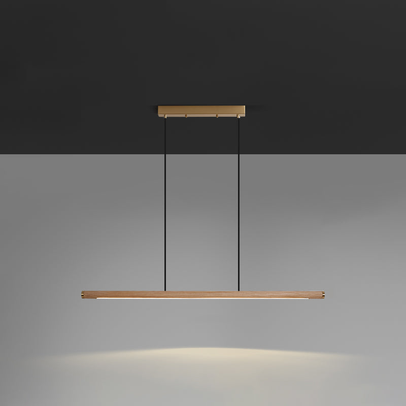 Modern Pendant Lighting for Kitchen Island Linear Island Pendant Light Wood 1-Light