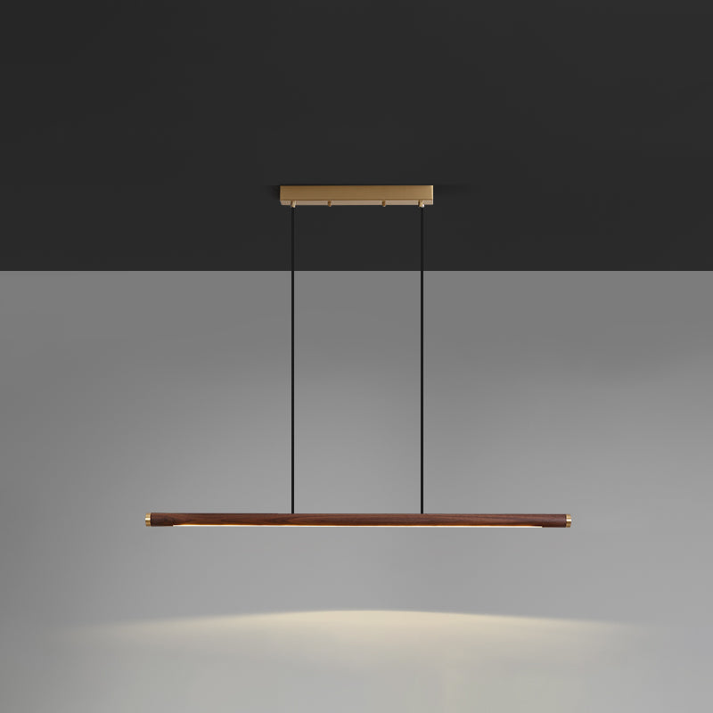Modern Pendant Lighting for Kitchen Island Linear Island Pendant Light Wood 1-Light