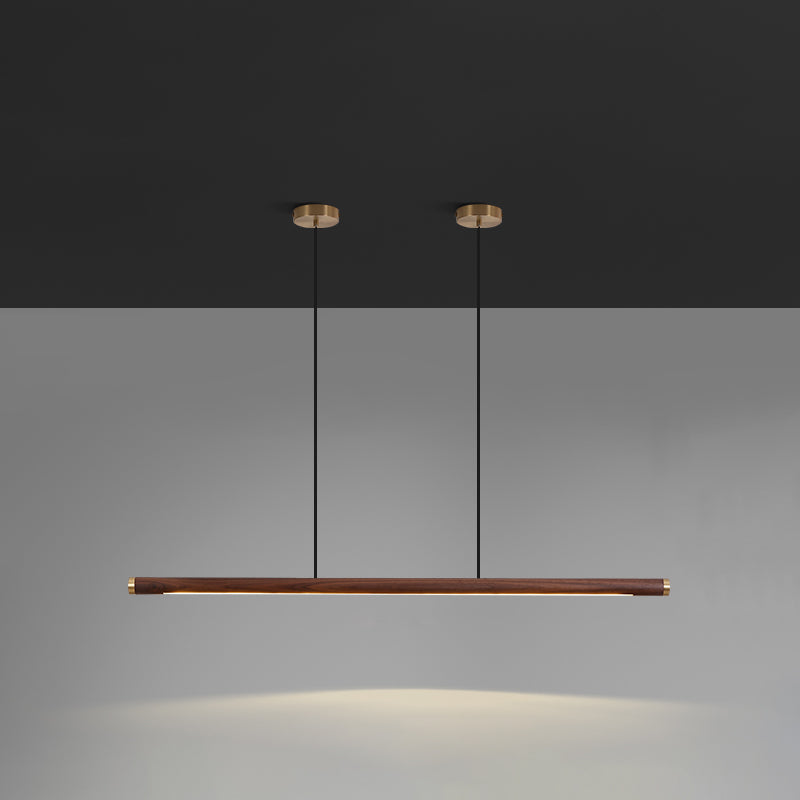 Modern Pendant Lighting for Kitchen Island Linear Island Pendant Light Wood 1-Light