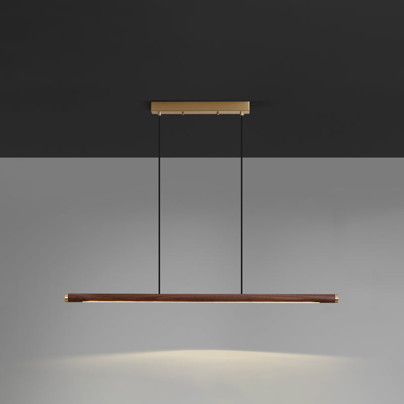 Modern Pendant Lighting for Kitchen Island Linear Island Pendant Light Wood 1-Light