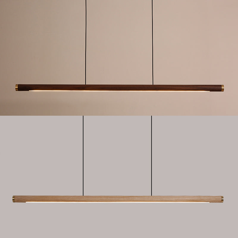 Modern Pendant Lighting for Kitchen Island Linear Island Pendant Light Wood 1-Light