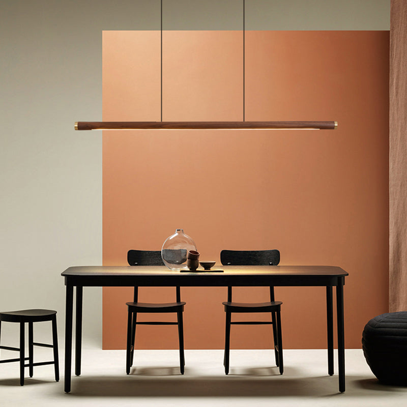 Modern Pendant Lighting for Kitchen Island Linear Island Pendant Light Wood 1-Light