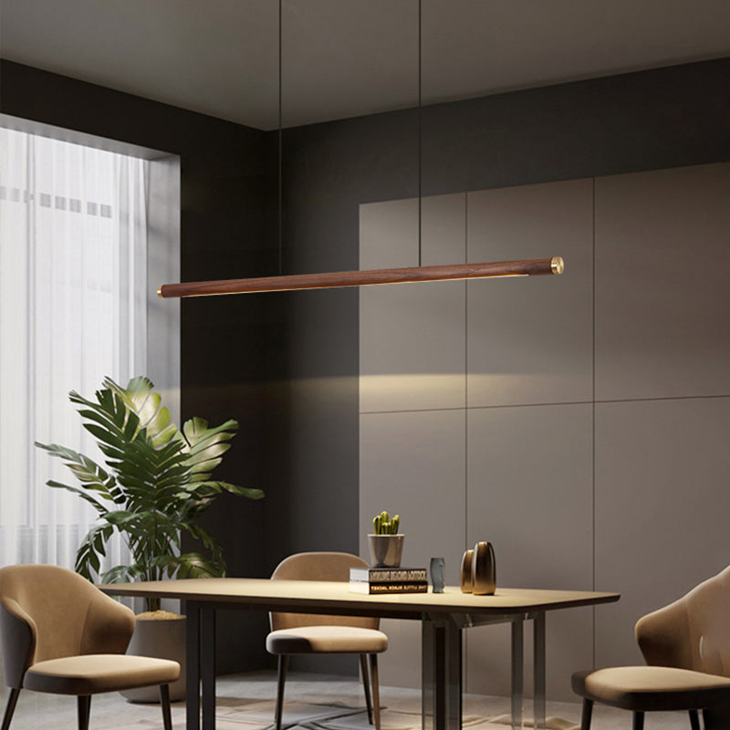 Modern Pendant Lighting for Kitchen Island Linear Island Pendant Light Wood 1-Light