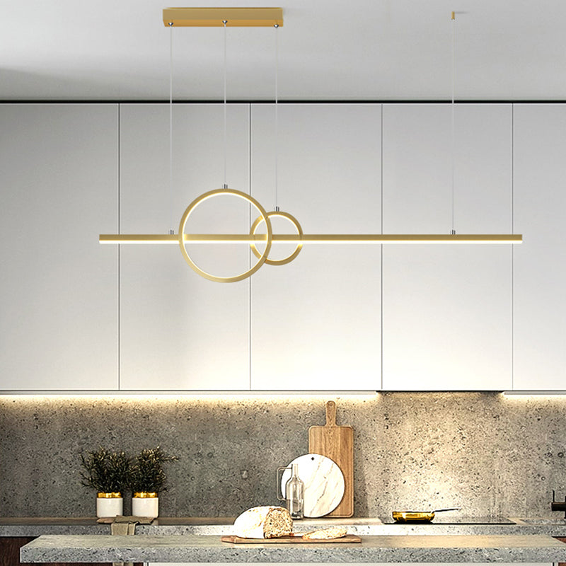 Contemporary Island Light Geometric Metal 3 Light Island Lights in Black
