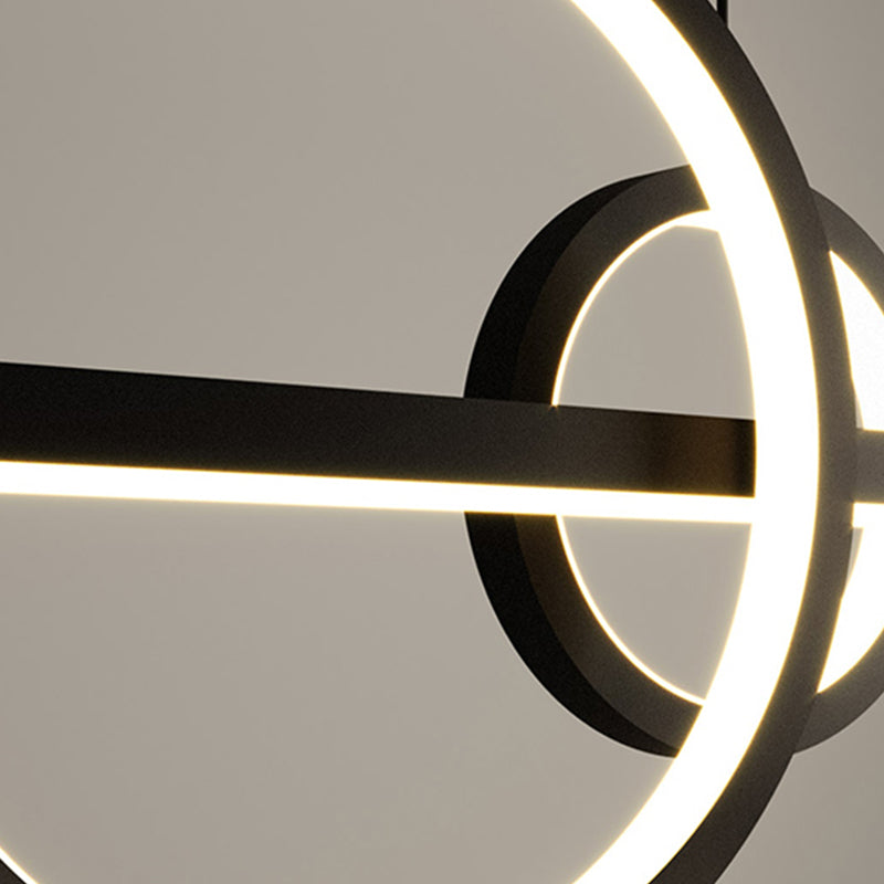 Contemporary Island Light Geometric Metal 3 Light Island Lights in Black