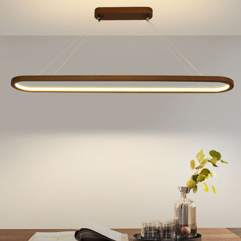 Contemporary Wood Kitchen Pendant Light Oval 1 Light Ceiling Pendant Light