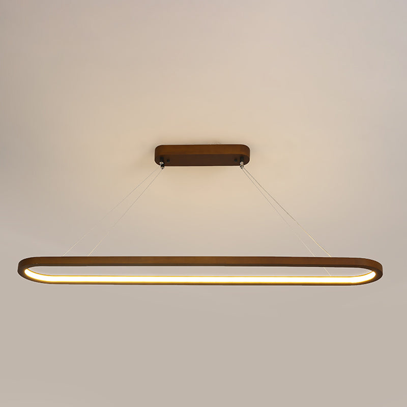 Contemporary Wood Kitchen Pendant Light Oval 1 Light Ceiling Pendant Light