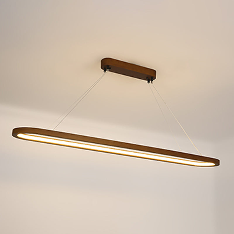 Contemporary Wood Kitchen Pendant Light Oval 1 Light Ceiling Pendant Light