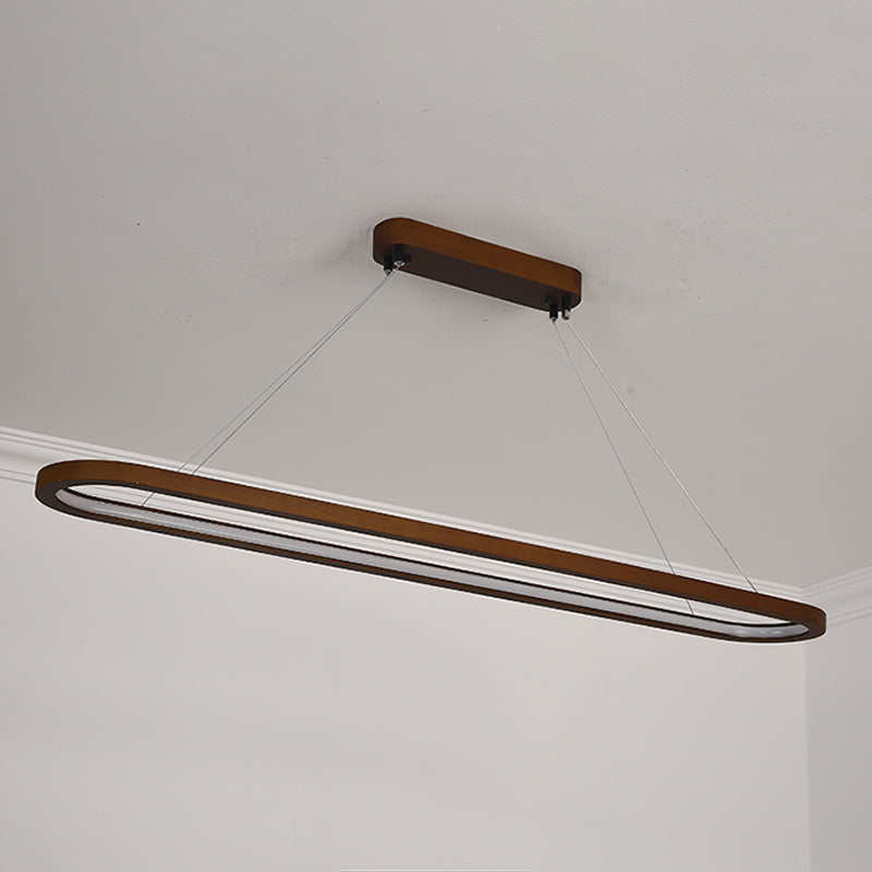 Contemporary Wood Kitchen Pendant Light Oval 1 Light Ceiling Pendant Light