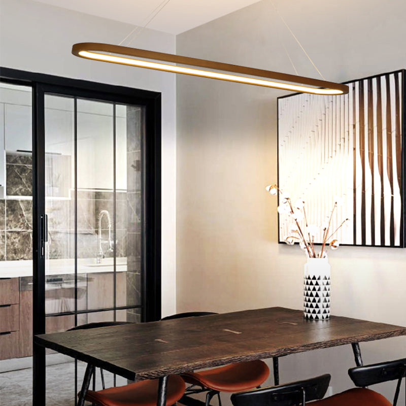 Contemporary Wood Kitchen Pendant Light Oval 1 Light Ceiling Pendant Light