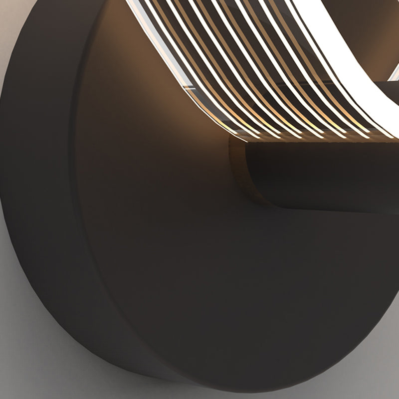 Metal Geometric Wall Light Nordic Style LED Wall Sconce in Black for Bedroom