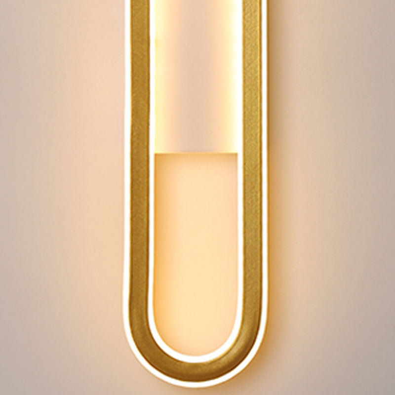Forma ovalada de pared de metal estilo moderno 1 luz de montaje de pared ligera