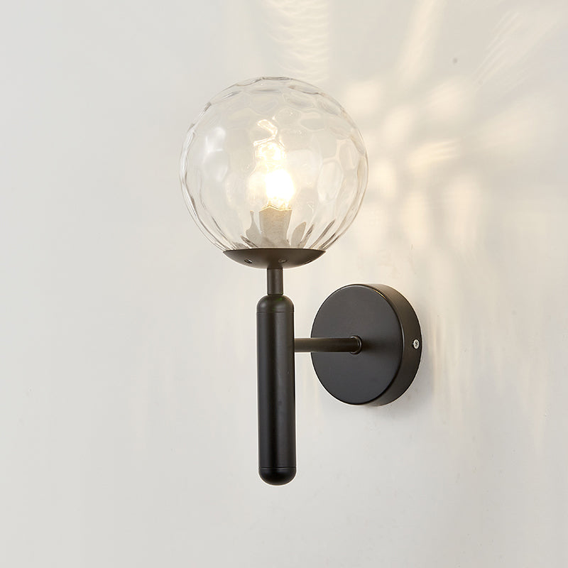 1 Light Ball Wall Lighting Fixtures Modern Style Glass Wall Mounted Lights