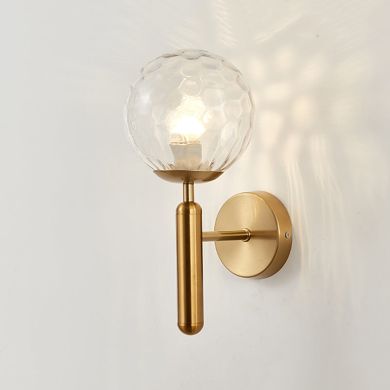 1 Light Ball Wall Lighting Fixtures Modern Style Glass Wall Mounted Lights