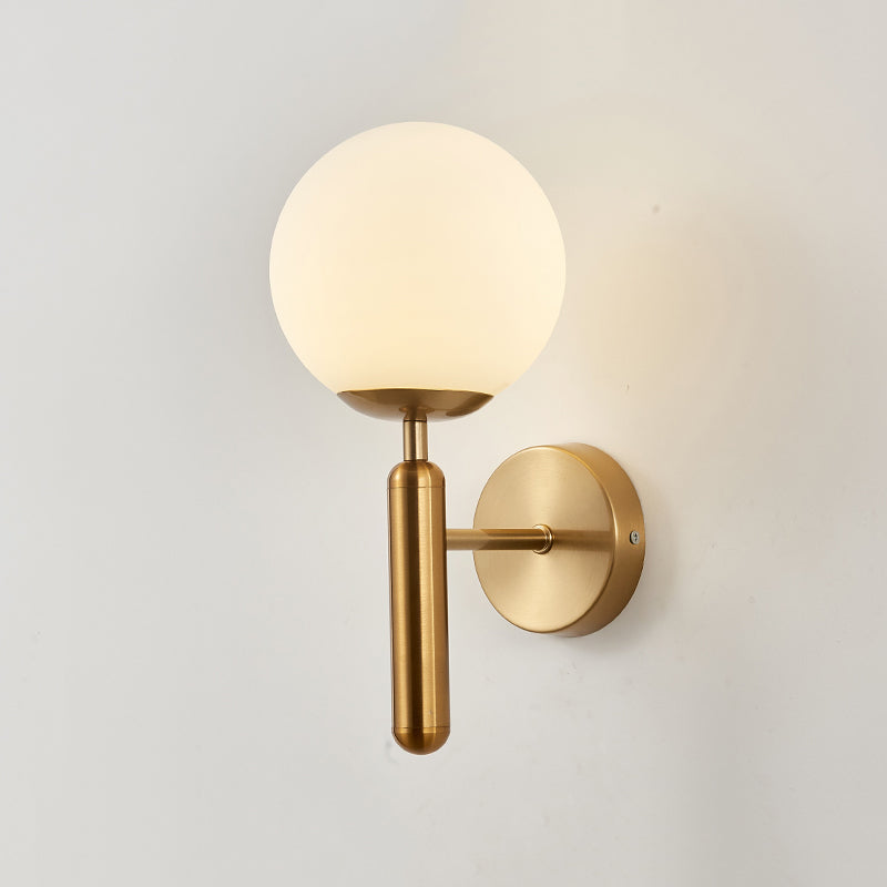1 Light Ball Wall Lighting Fixtures Modern Style Glass Wall Mounted Lights