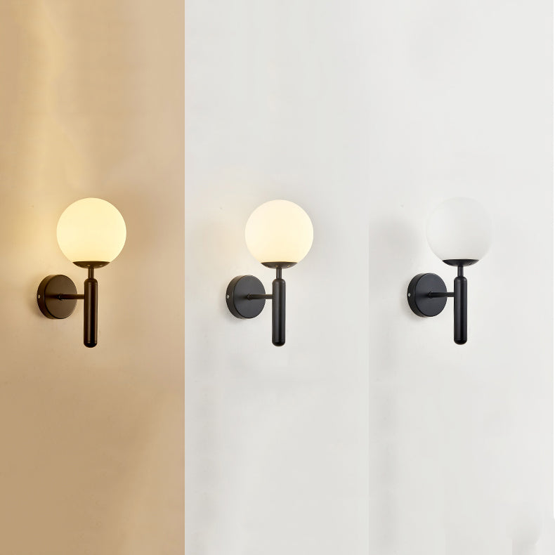 1 Light Ball Wall Lighting Fixtures Modern Style Glass Wall Mounted Lights