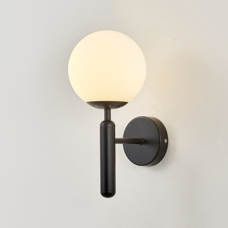 1 Light Ball Wall Lighting Fixtures Modern Style Glass Wall Mounted Lights
