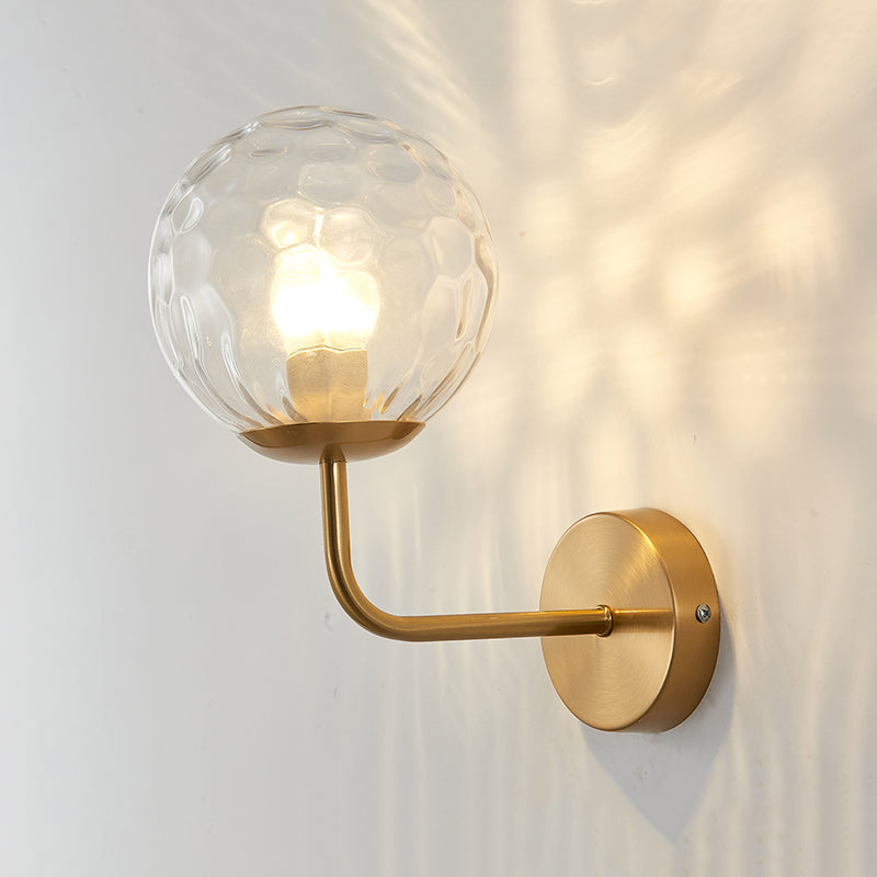 1 Light Ball Wall Lighting Fixtures Modern Style Glass Wall Mounted Lights