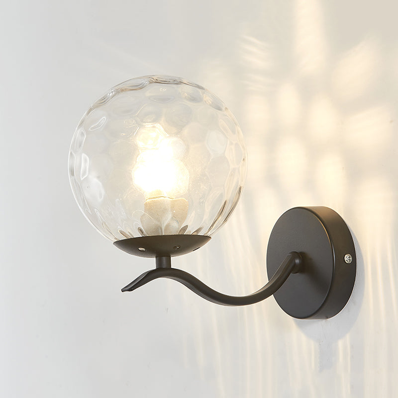 1 Light Ball Wall Lighting Fixtures Modern Style Glass Wall Mounted Lights
