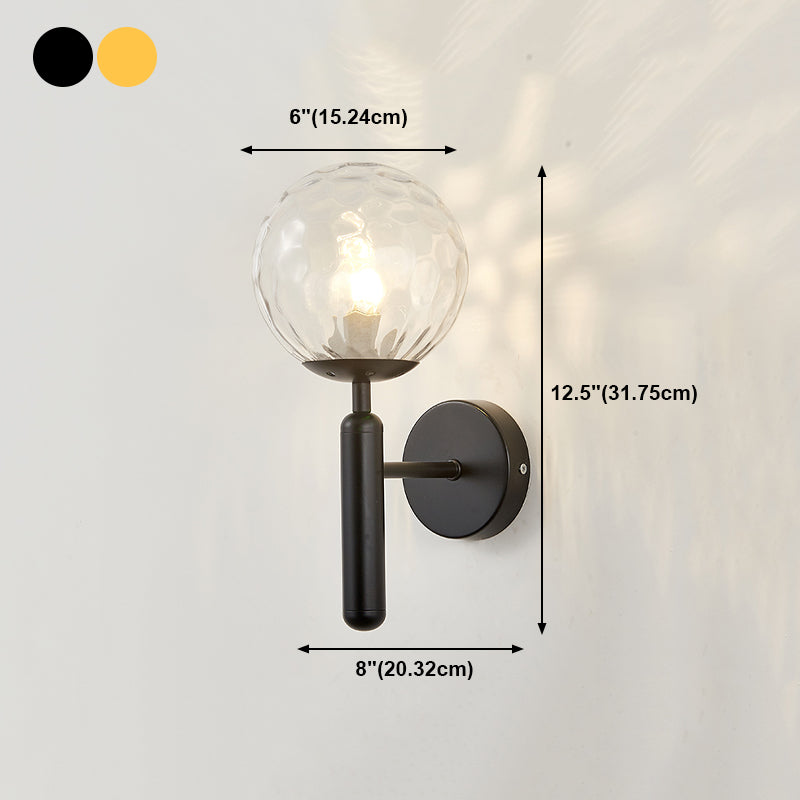 1 Light Ball Wall Lighting Fixtures Modern Style Glass Wall Mounted Lights