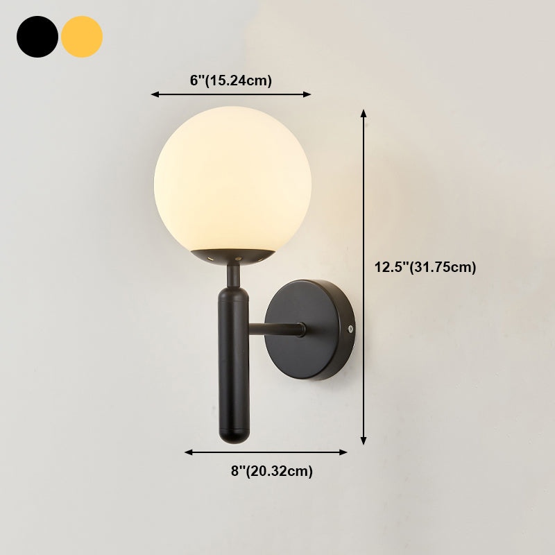 1 Light Ball Wall Lighting Fixtures Modern Style Glass Wall Mounted Lights