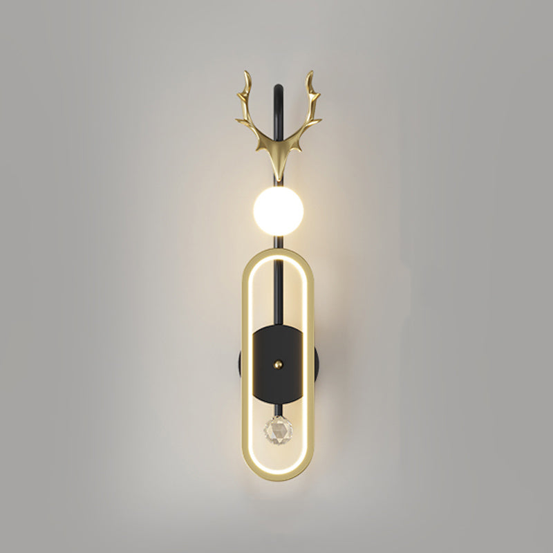 Nordic Metal Wall Light Geometric Antlers Shape 2 Lights Wall Sconce for Bedroom