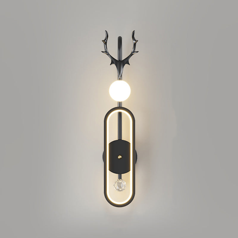 Nordic Metal Wall Light Geometric Antlers Shape 2 Lights Wall Sconce for Bedroom