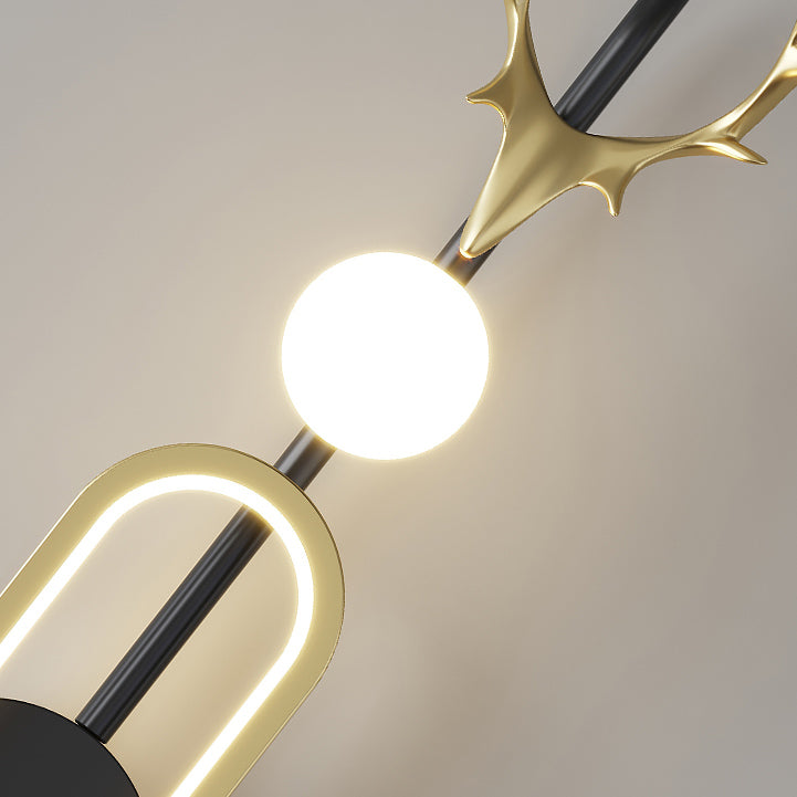 Nordic Metal Wall Light Geometric Antlers Shape 2 Lights Wall Sconce for Bedroom