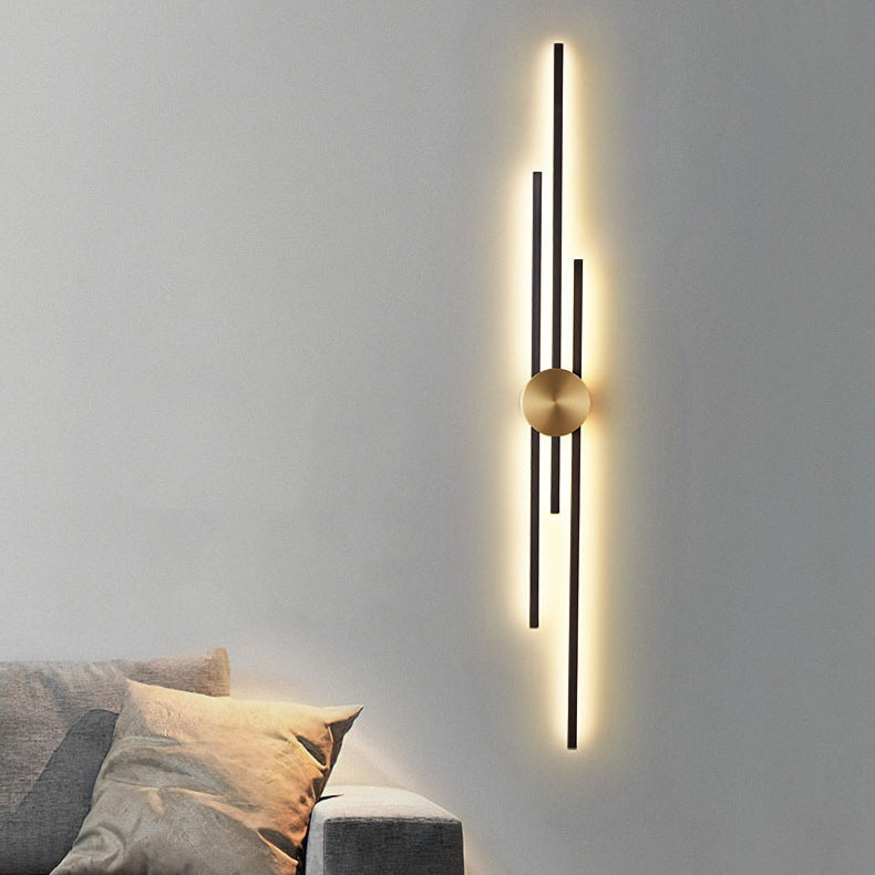 Multi Lights Linear Wall Lighting Fixtures Modern Style Metal Wall Mounted Lights