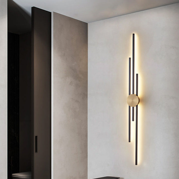 Multi Lights Linear Wall Lighting Fixtures Modern Style Metal Wall Mounted Lights