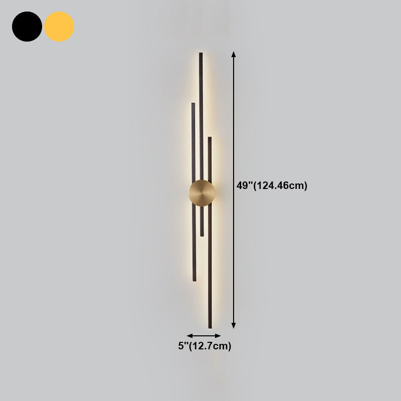 Multi Lights Linear Wall Lighting Fixtures Modern Style Metal Wall Mounted Lights