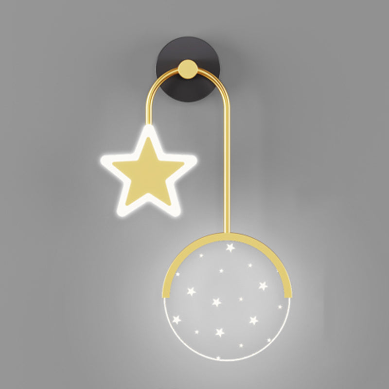 Modern Metal Wall Light Geometric 2 Lights LED Wall Sconce for Bedroom