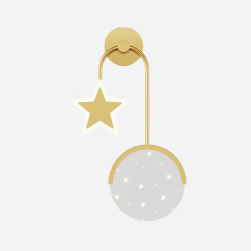 Modern Metal Wall Light Geometric 2 Lights LED Wall Sconce for Bedroom