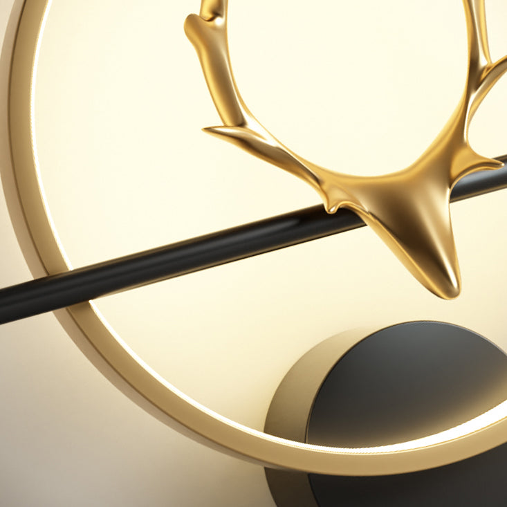 Metal Round Shape Wall Light Modern Style 1 Light Wall Mounted Light Fixtures