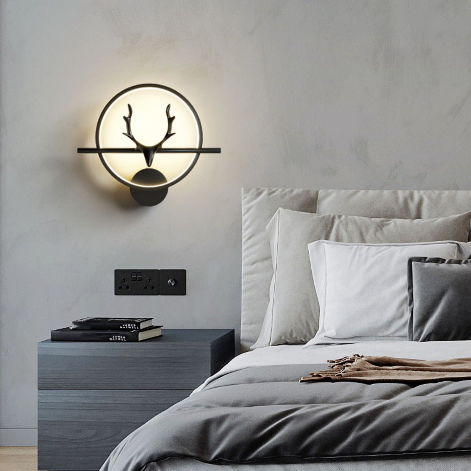 Metal Round Shape Wall Light Modern Style 1 Light Wall Mounted Light Fixtures