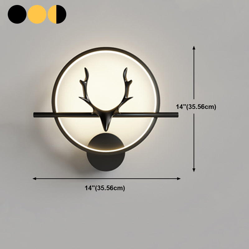 Metal Round Shape Wall Light Modern Style 1 Light Wall Mounted Light Fixtures